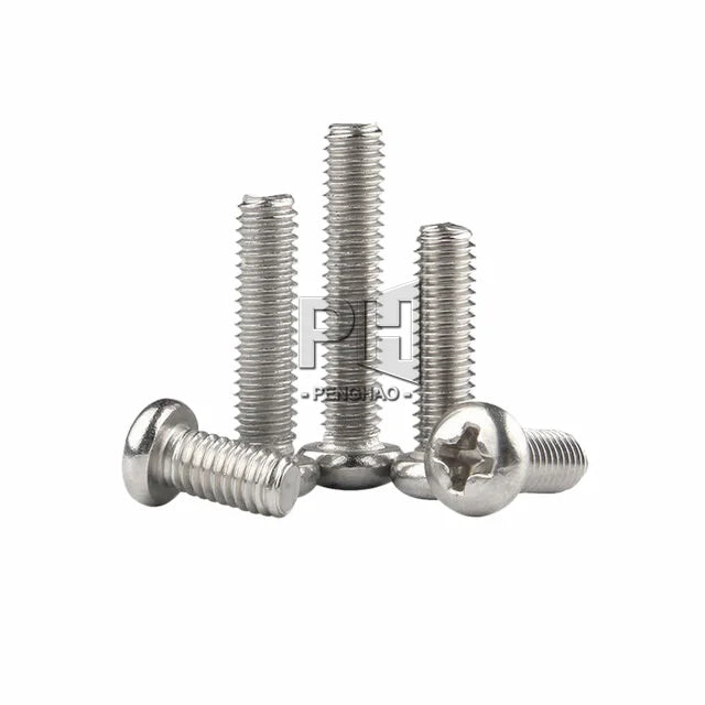 304PM Stainless Steel Round Head Machine Wire Cross Pan Head Stainless Steel Screw Machine Tooth Small Screw M1-M3.5