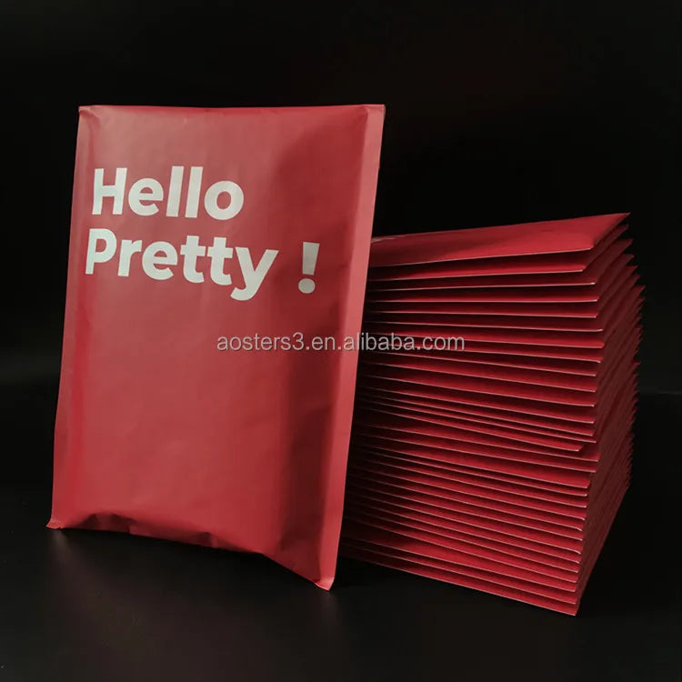 Custom Red Mailer Self-Seal Bubble Packaging Wrap Packaging Bags Matte Bubble Shipping Bag