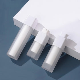 Matte White Frosted 15ml 30ml 50ml Square Plastic Airless Lotion Pump Bottles Pump Sprayer Custom Logo Foundation Cream