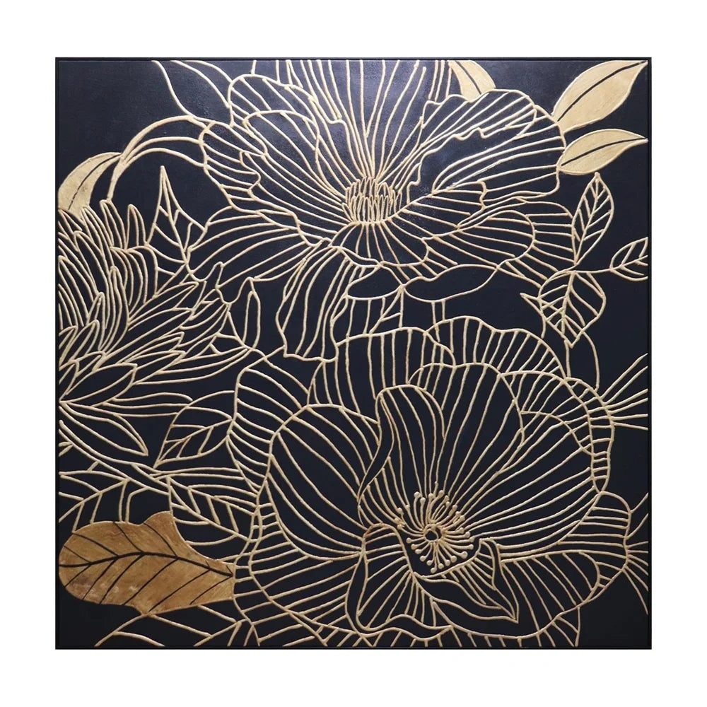 Modern Hand Painted 3D Texture Thick Knife Oil Painting Abstract Flower Painting Abstract Wall Art