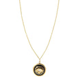 Fashion Trendy Gold Plated Enamel Blue Black Stainless Steel Round Crystal Evil Eyes Necklace for Women
