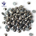 YANRUO Hematite 16 Facet Glass Hotfix  Rhinestone Hotfix Glass