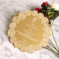 Customized Gold Mirror Acrylic Menu Card Surface Hot Foil Wedding Invitation Card