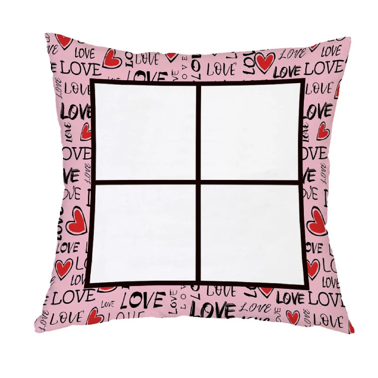 Wholesale Pillowcase Sublimation Fabric Four-palace Lattice Love Pattern Sofa Pillow Case