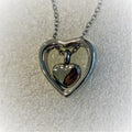 Stainless Steel Cremation Hollow Heart in Heart Pendant Urn Memorial Jewelry Perfume Urn Necklace Keepsake Ashes Urn Cremation