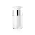 Hot Selling 15ml Airless Pump Lotion Serum Bottle with Silver Ring Empty Emulsion Makeup Packaging