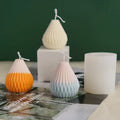 Handmade Eco-Friendly Odorless Pear Silhouette Silicone Molds for Candle and Cake Decor DIY Tools with OPP Bag Packaging