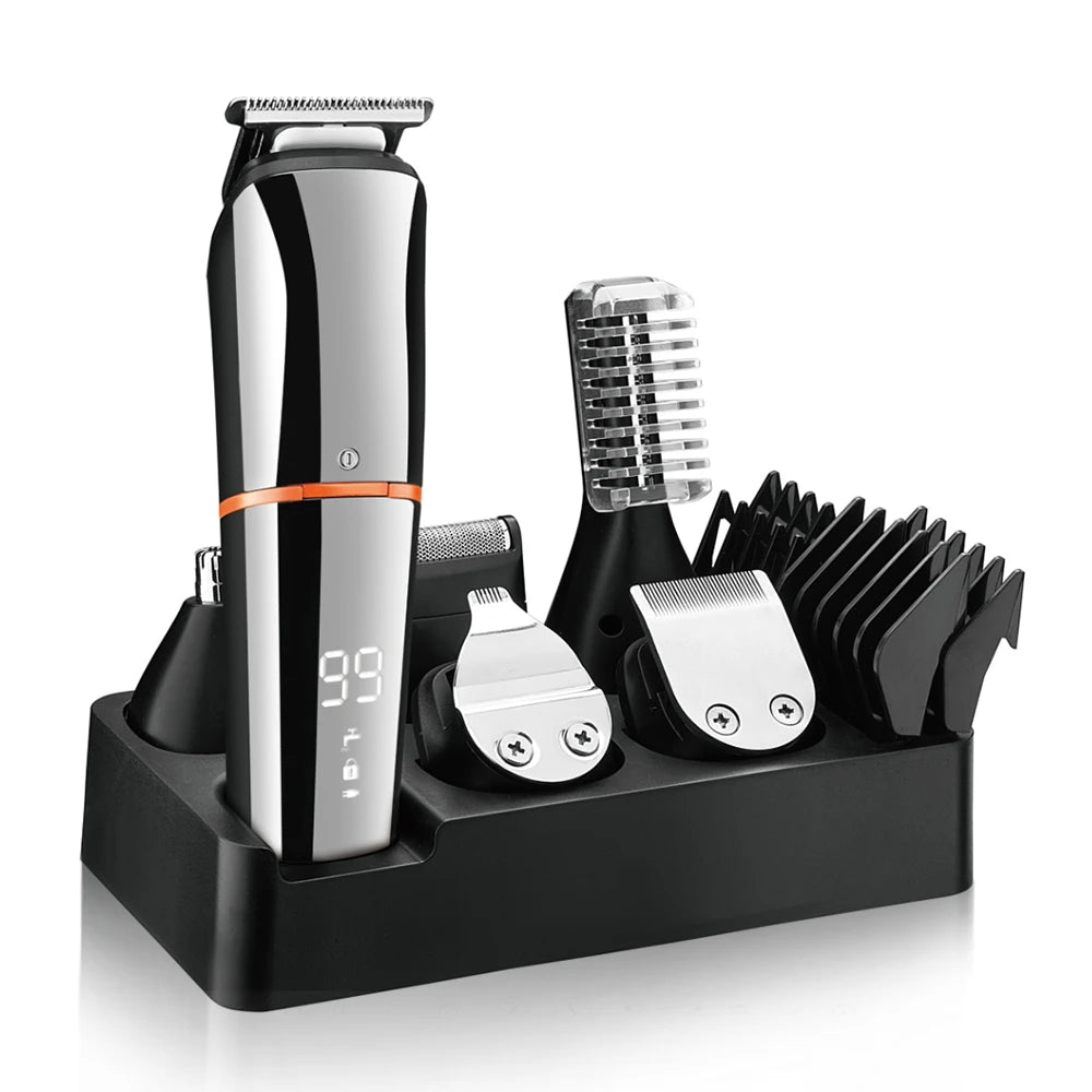 LILIPRO ZP - 1386 Hair Trimmer Set 6 in 1 Electric Hair Clipper Rechargeable Shaver Low Noise Professional Hair Trimmer for Men