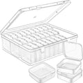 OWNSWING Plastic Storage Container Clear Clay Beads Storage Containers Case with Hinged Lid Transparent Bead Organizer  Box