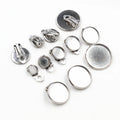 6/8/10/12/14/16/18/20mm Stainless Steel DIY Earring Clips Base Cameo Bezels Tray for Ear Jewelry Supplies Accessories