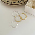 Statement Wrinkled Hoop Earrings 26mm Textured Gold-Plated 925 Silver Bold Minimalist Sculptural Earrings for Women