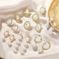Wholesale Palace Style Baroque Pearl Earrings Women High Sense Heart Stud Pearl Earrings
