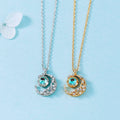 Prevent Allergy Crystal Moon Round Charm Pendant Necklace for Women Choker Gold Plated Custom Jewelry