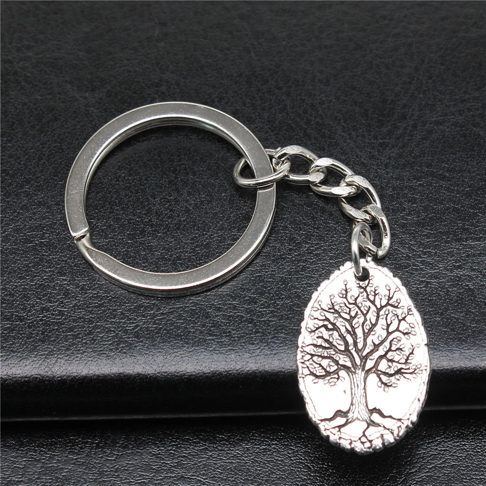 WYSIWYG 26x17mm Zinc Alloy Antique Silver Plated Life Tree Key Chain for Souvenirs Gift P1-ABD-C15336