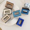 Square Matte Plastic Double Color Women Hair Claw Wholesale Custom Summer Small Korean Hair Claw Clip for Ladies Girls