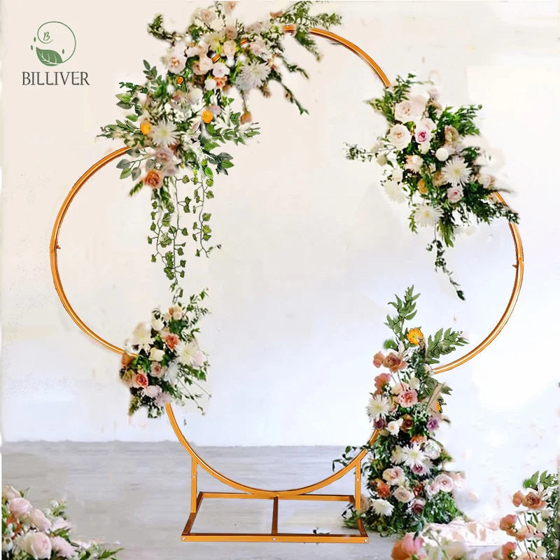 New Metal Balloon Arch for Wedding Party Golden Arch Decoration Flower Arch for Wedding
