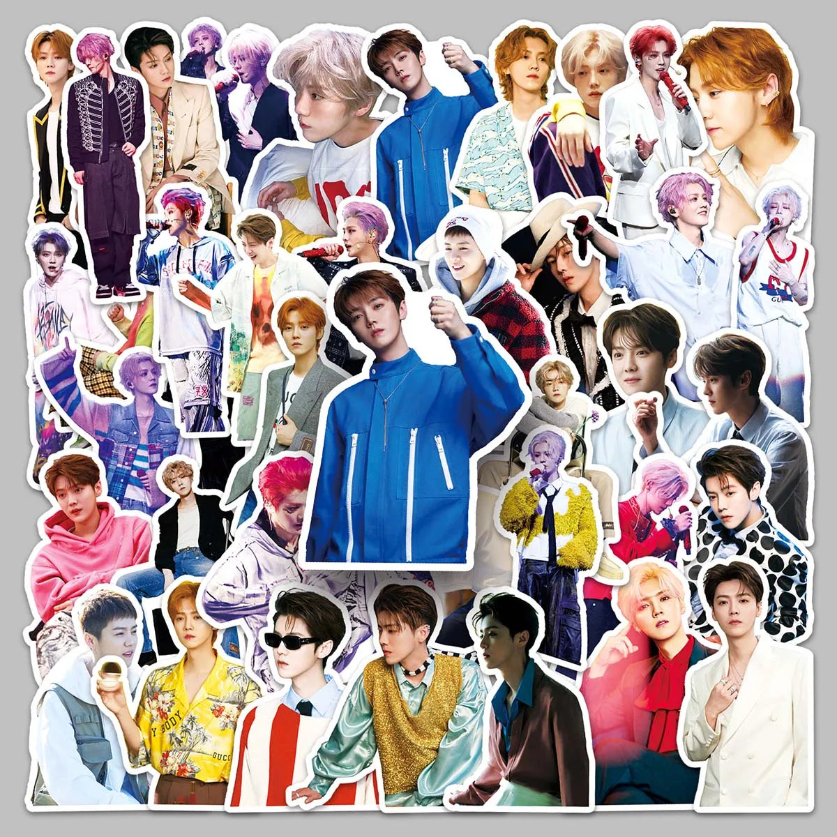50PCS Factory Hot Star Peripheral Waterproof Decorative LUHAN Stickers for Bookshelves & Wardrobes