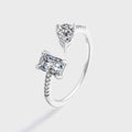 Pure 925 Sterling Silver 2023 Hot Sale Classic Shiny White Zircon Engagement Rings for Women Jewelry