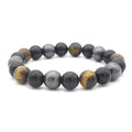 Tiger Eye & Hematite Bead 10 mm Elastic for Bracelet Classic Style Pure Handmade Spiritual Protection Gift for Men and Women