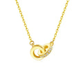 Daidan Gold Dainty Silver Necklace Set Double Circle Ring Gold Dainty 18K Gold Plated Necklace