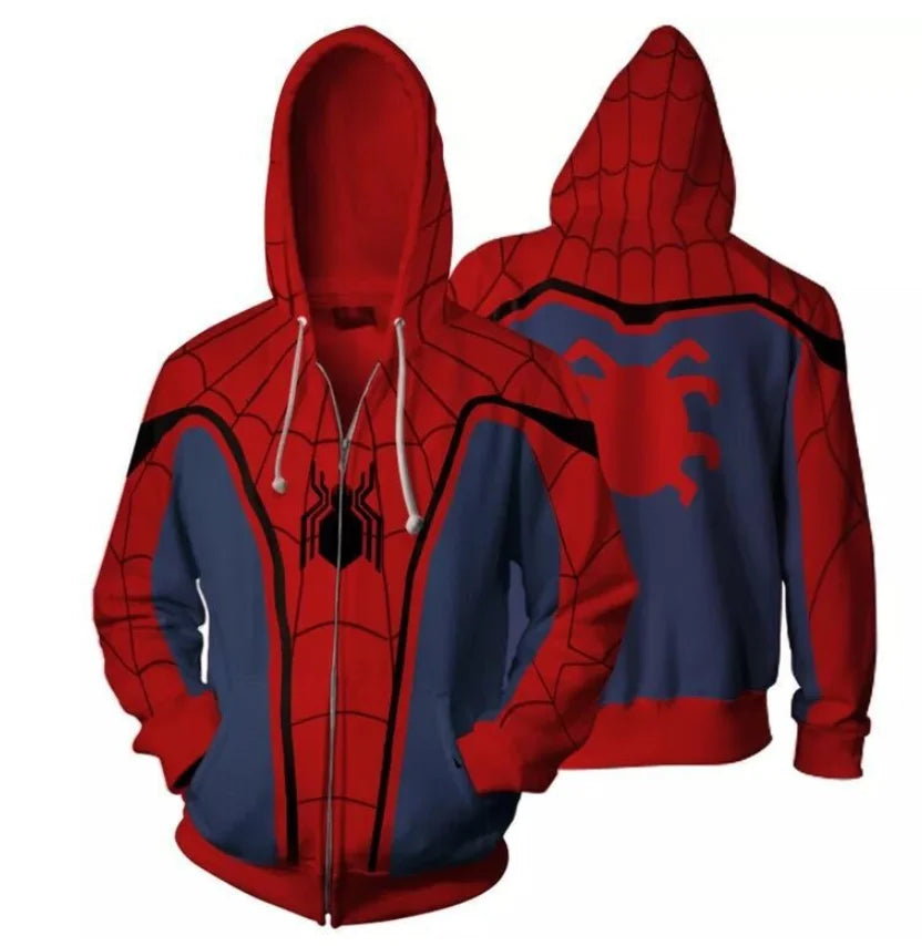 Fitspi Wholesale Autumn Zip up Man Hoodies Sweatshirts Far From Home Spider Superhero Cosplay Hooded Zipper Jacket