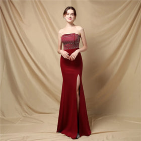 18717# European and American Court Style Long Slimming Annual Party Nightclub Wedding Dress Female