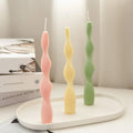 Taper Candle Molds Spiral Cylinder Silicone Mold Pillar Candle Making Silicone Mold For Candle Light Dinner Home Decoration