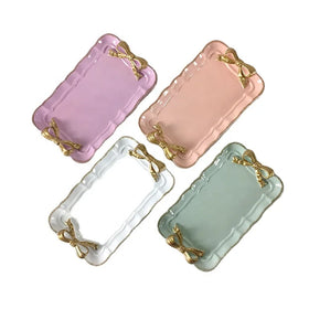Resin Cake Dish Bow Crafts Plate Wedding Souvenir Simple Creative Decorative Gift Ornaments Framed Pattern Box Party