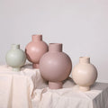 Wholesale Nordic Modern Cylinder Morandi Glazed Circular Shape Colorful House Room Home Decor Flower Arrangement Ceramic Vase