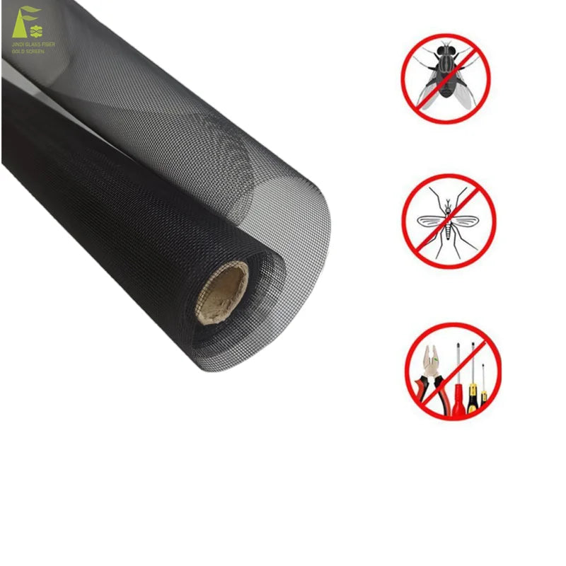 JINDI Modern Fire Proof PVC Coated Stiff Anti Mosquito Fiberglass Insects Screen with 5 Year Warranty