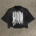 Custom Streetwear Screen Printing Heavy Cotto T-shirt Man Oversized Paneled Acid Wash Vintage Cut and Sew t Shirt for Men