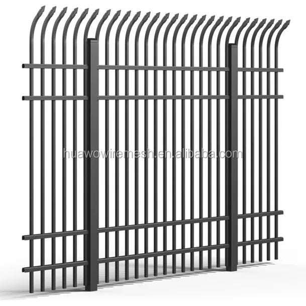 Modern Style Ornamental Palisade Fencing 6 Feet Waterproof Wrought Iron Powder Coated Eco-Friendly Rodent Proof Panel Gate House