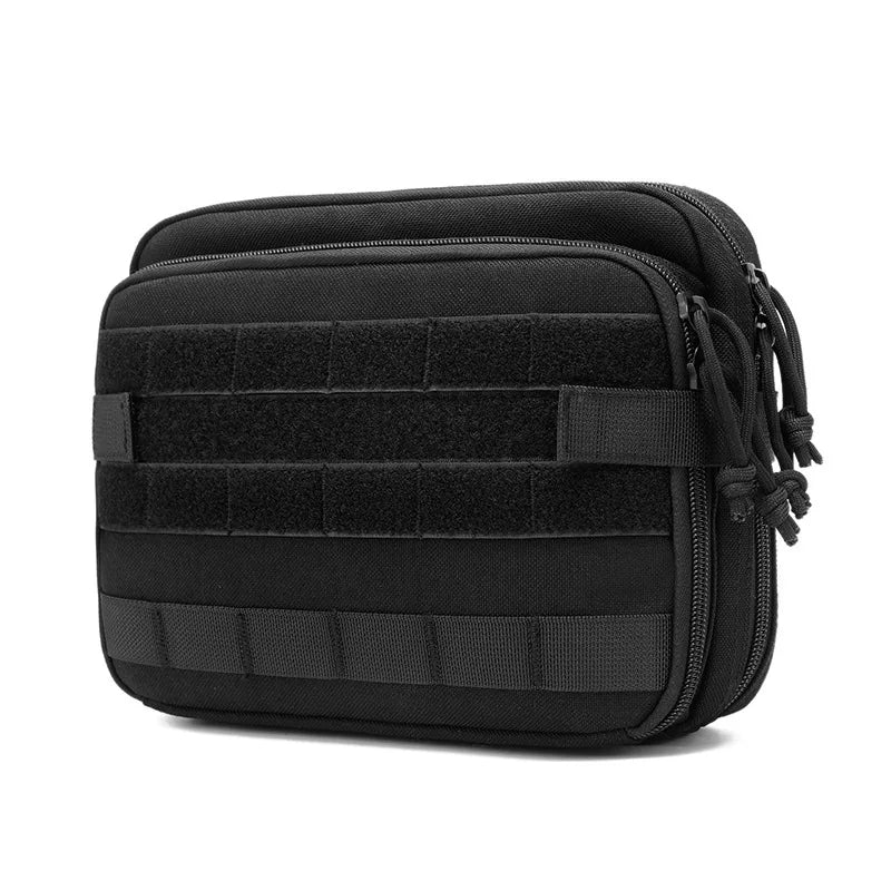 Tactical Double Layer Admin Pouch Waterproof Molle EDC Utility Tool Waist Bag with Map Sleeve & Medical Organizer