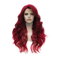 Celebrity Wholesale 26inch  Red Color  Curl Popular Futura Synthetic Wigs Heat Resistant Frontal