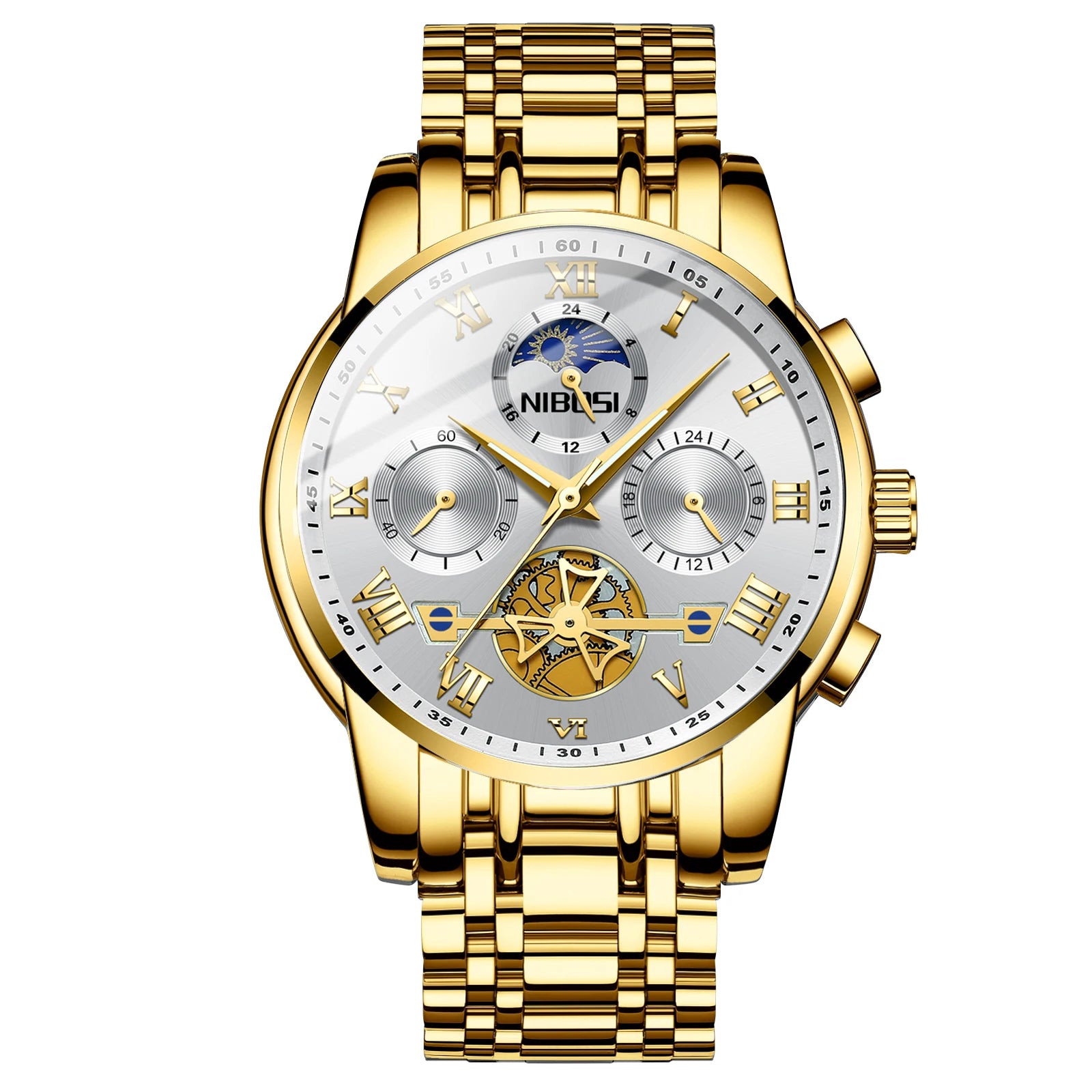 NIBOSI 2507 Stainless Steel Men Quartz Watch Hombre Wristwatch Elegance Male Watches