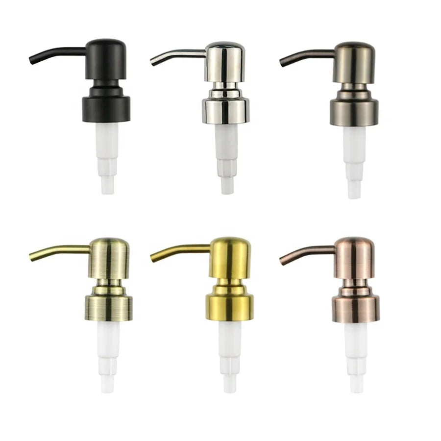 Custom Lotion Packaging Black 28/400 Metal Soap Pump Stainless Steel Lotion Pump Dispenser for Metal Lotion Pump Bottle