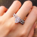 CAOSHI Small Ring Set Exquisite CZ Jewelry Wedding Marquise Shape Cubic Zirconia Silver Color Ring Set for Women