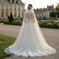 YouLaPan V172 Bridal Cathedral Veil Elegant Women Veil Single Layer Top Pearl With Comb Veil White Ivory Wedding Accessories