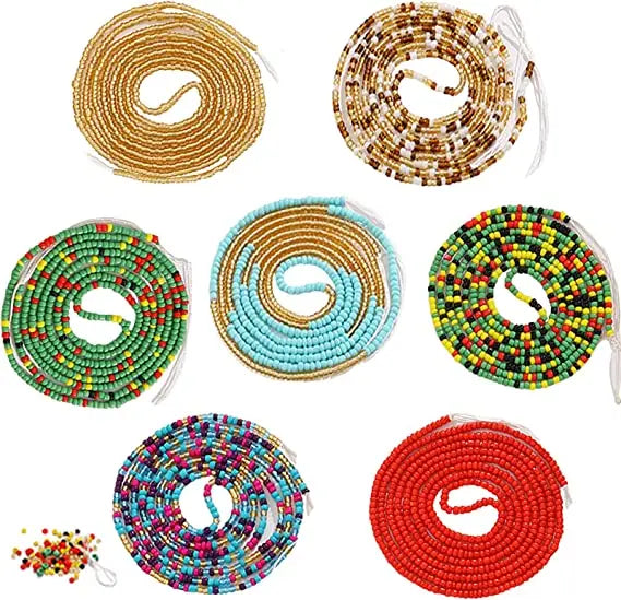 Belly Beads for the Waist Weight Loss No Stretch Plus Size Tie on Waist Beads for Women DIY Custom Length Adjustable