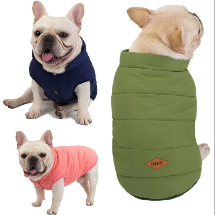 Autumn and Winter New Style Bulldog Cotton Vest Warm Dog Apparel Pet Clothes