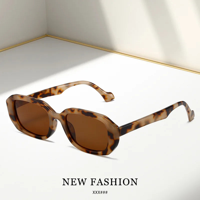 Hot Seller 2024 Retro Fashion Sunglasses Women Rectangle Cat Eye Tinted UV400 Sunglasses Frames Custom Logo