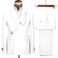 Men's Two-piece Suit Single-breasted Slim Wedding Banquet Bridegroom and Best Man Suit Banquet Dress