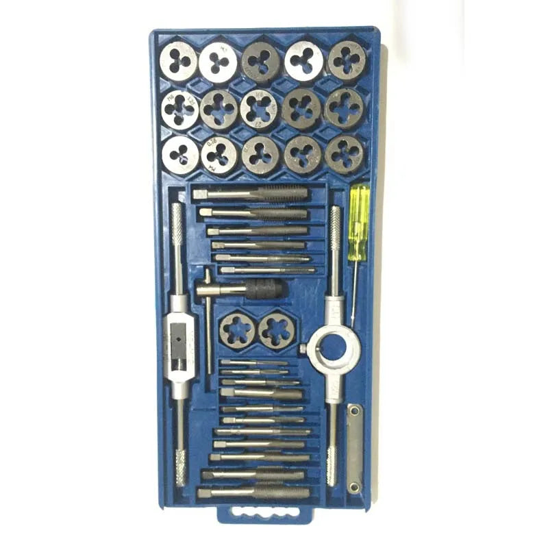 40pcs/set Tap and Die Set M3~M12 Screw Thread Metric Plugs Taps & Tap Wrench & Die Wrench Threading