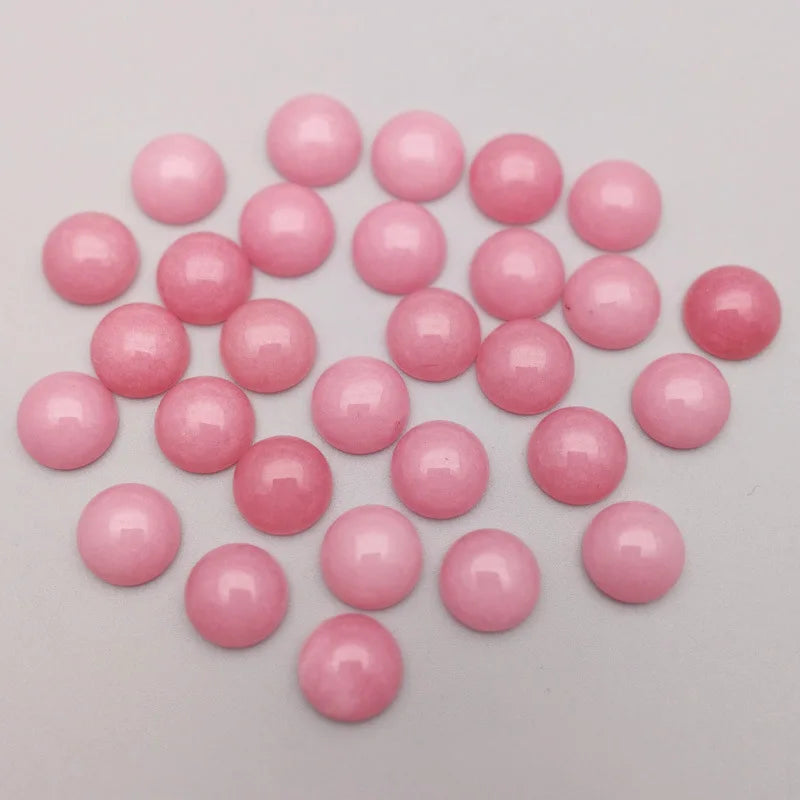 natural gemstone Smooth Round Loose Pink Color 10mm Cabochons Wholesale Price Stones for Jewelry Making Folk Crafts Crafts