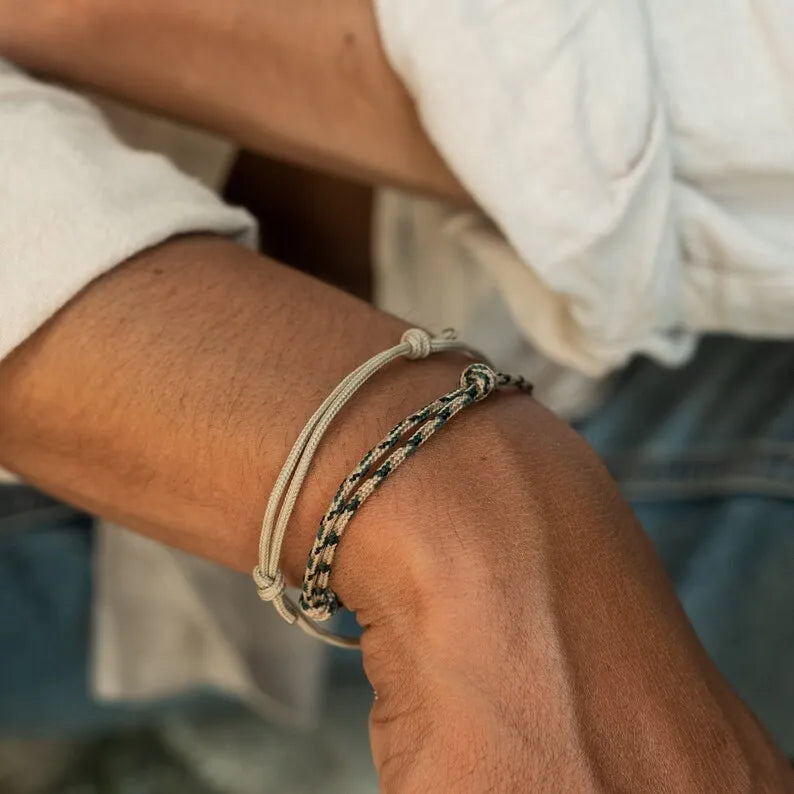 Handmade Boho Summer Festival Bracelet Mens Womens Waterproof Cotton Bracelet Set for Men and Women