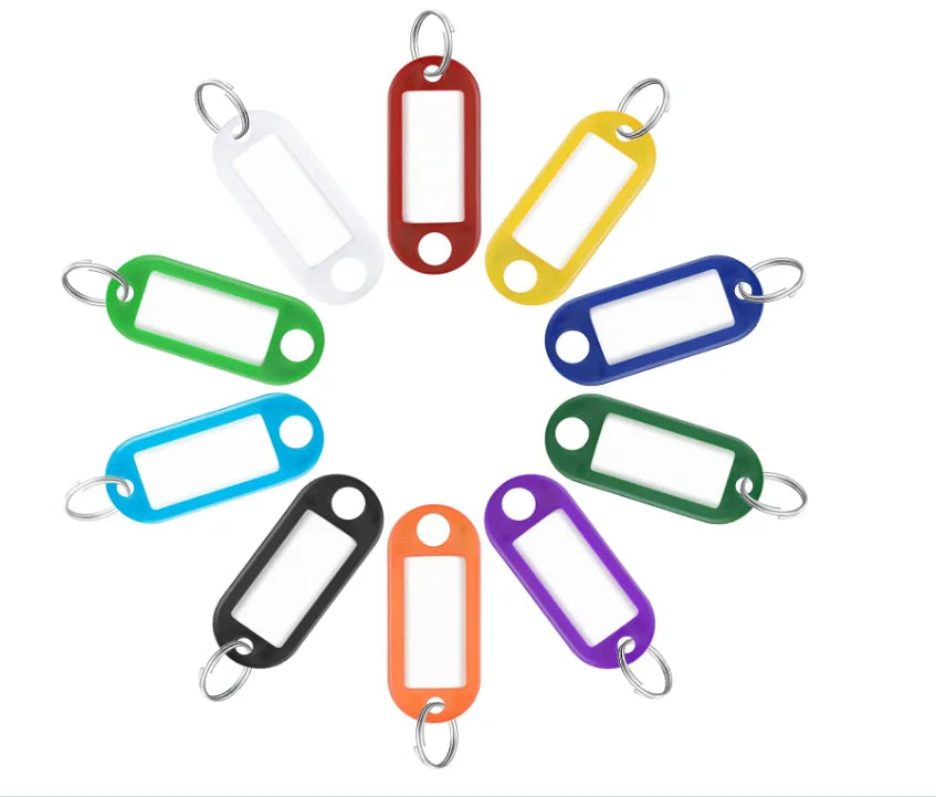 Wholesale Keychain Custom Plastic Mix Color ID Key Tags with Ring Accessories Key Ring Plastic Safety Keychain