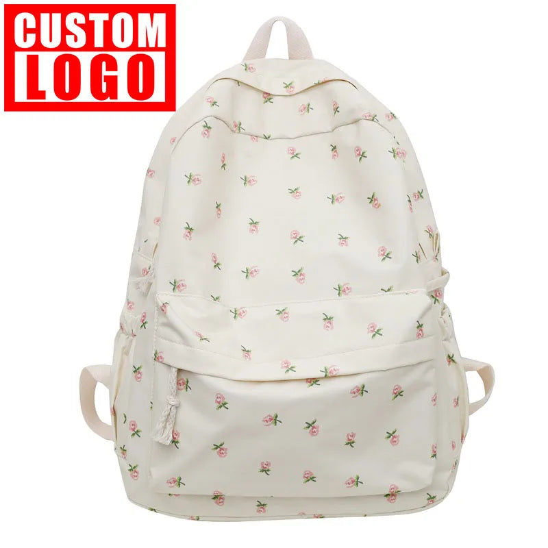 Custom logo Schoolbag Student Small Fresh Backpack Small Floral Backpack