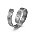 Wholesale Vintage Jewelry Norse Viking Rune Open Cuff Ring for Men Stainless Steel