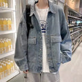 Autumn New Men Denim Jackets Classic Turn Down Collar Coats S-3XL Oversize BF Hip-pop Streetwear Single Breasted Outwear Vintage