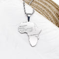 Custom Designed Vintage Stainless Steel Africa Map Pendant Necklace for Men & Women 18K Gold Plated Christmas Gift